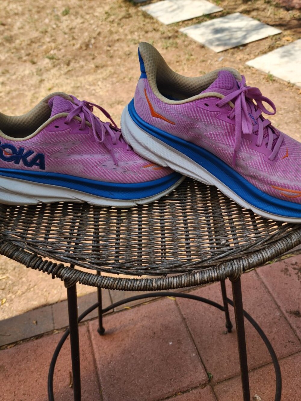 Hoka Clifton 9 Women's Running Shoes Size 9.5B Pink Blue - Picture 4 of 16